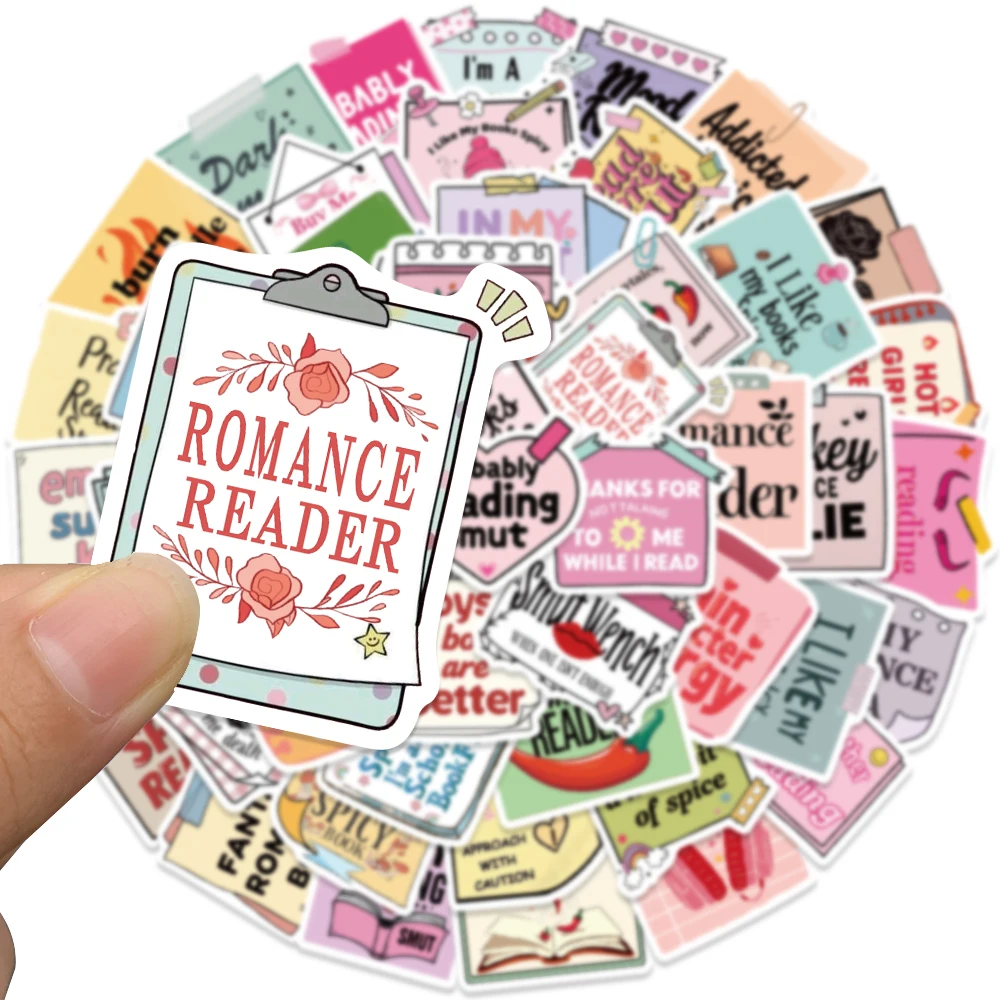 50PCS Smutty Romance Bookish Spice Reader Reminder Labels Girl Cartoon Sticker Aesthetic Kindle Ipad Phone Laptop Diary Sticker