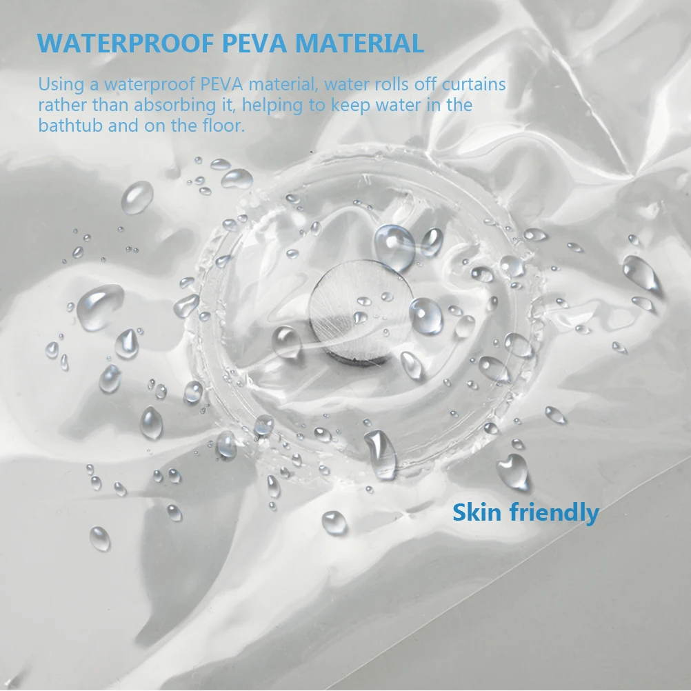 

Waterproof Shower Curtain Magnets Liner Curtains Unique Clear with Washable Peva