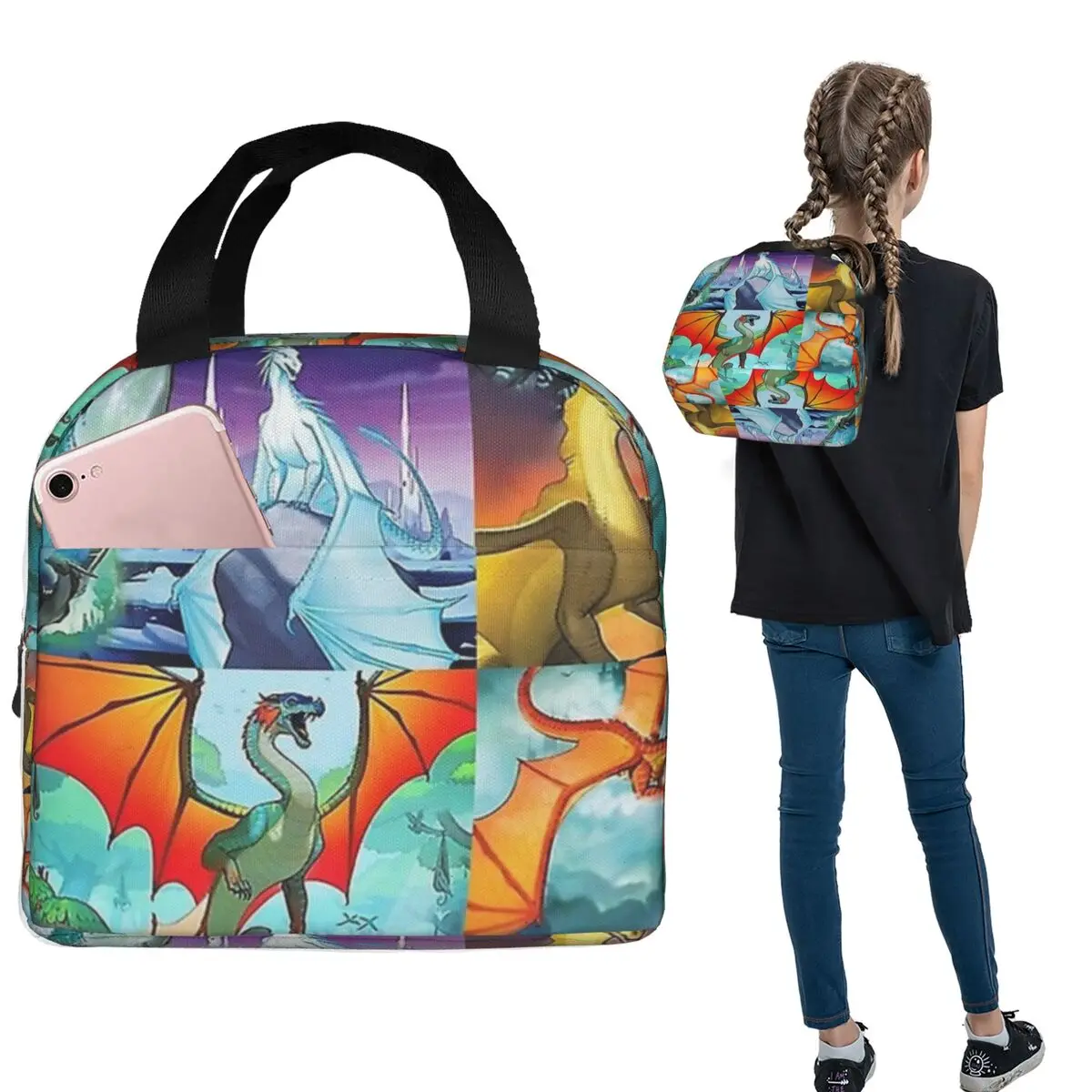 Wings Of Fire All Dragon Series Insulated Lunch Bag for Women Children Portable Food Boxes Thermal Lunch Box Tote