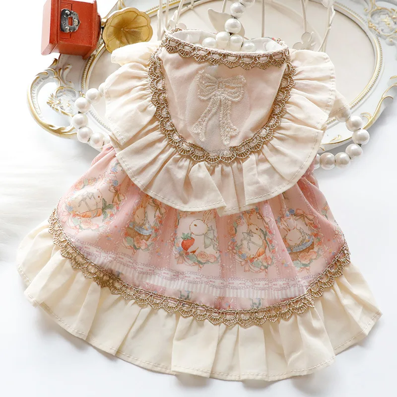 Lolita princess dress for dog and cat, clothes for spring and summer