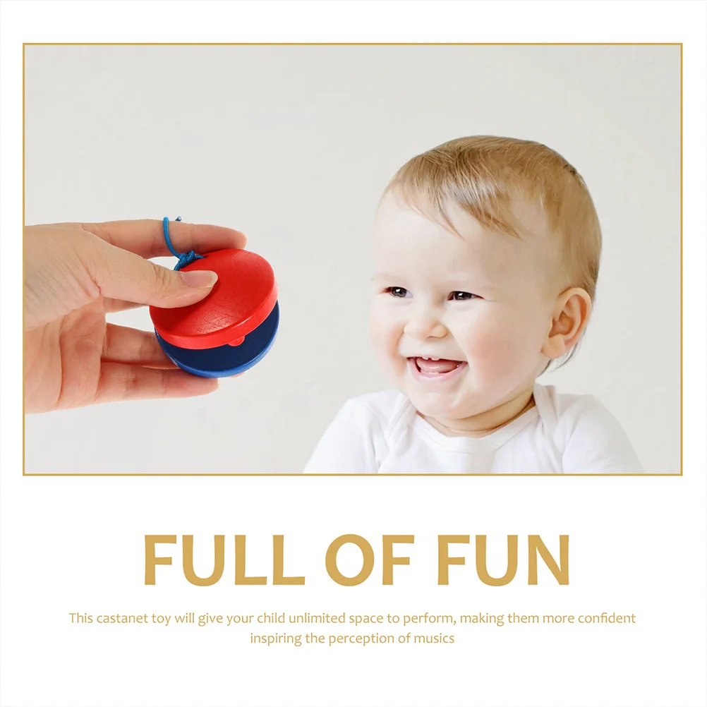 

6Pcs Childrens Castanets Meticulous Craftsmanship Environmentally Friendly Material for Kids Percussion Children's Castanets