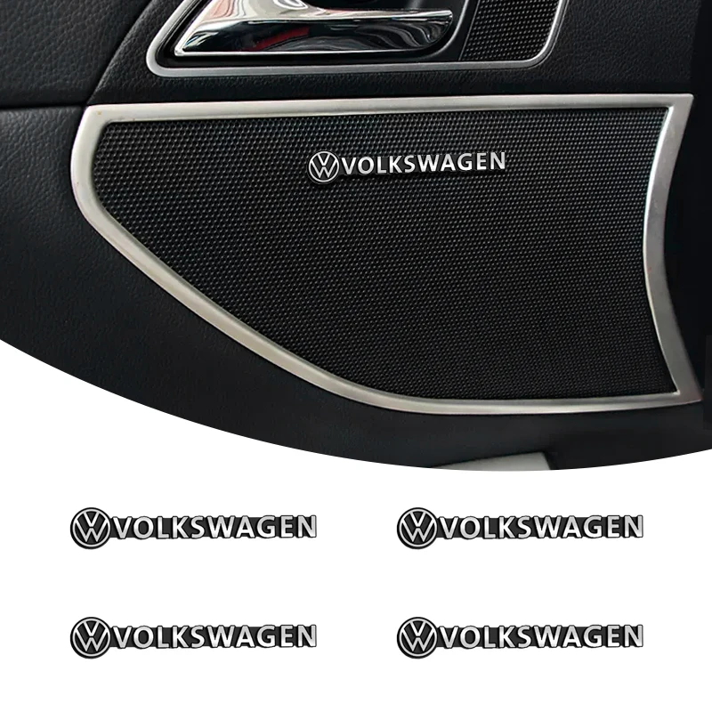 2/4Pcs Harman Kardon Metal Speaker Emblem Audio Car 3D Sticker For Volkswagen VW Touran Beetle Golf Passat Jetta Polo Bora CC