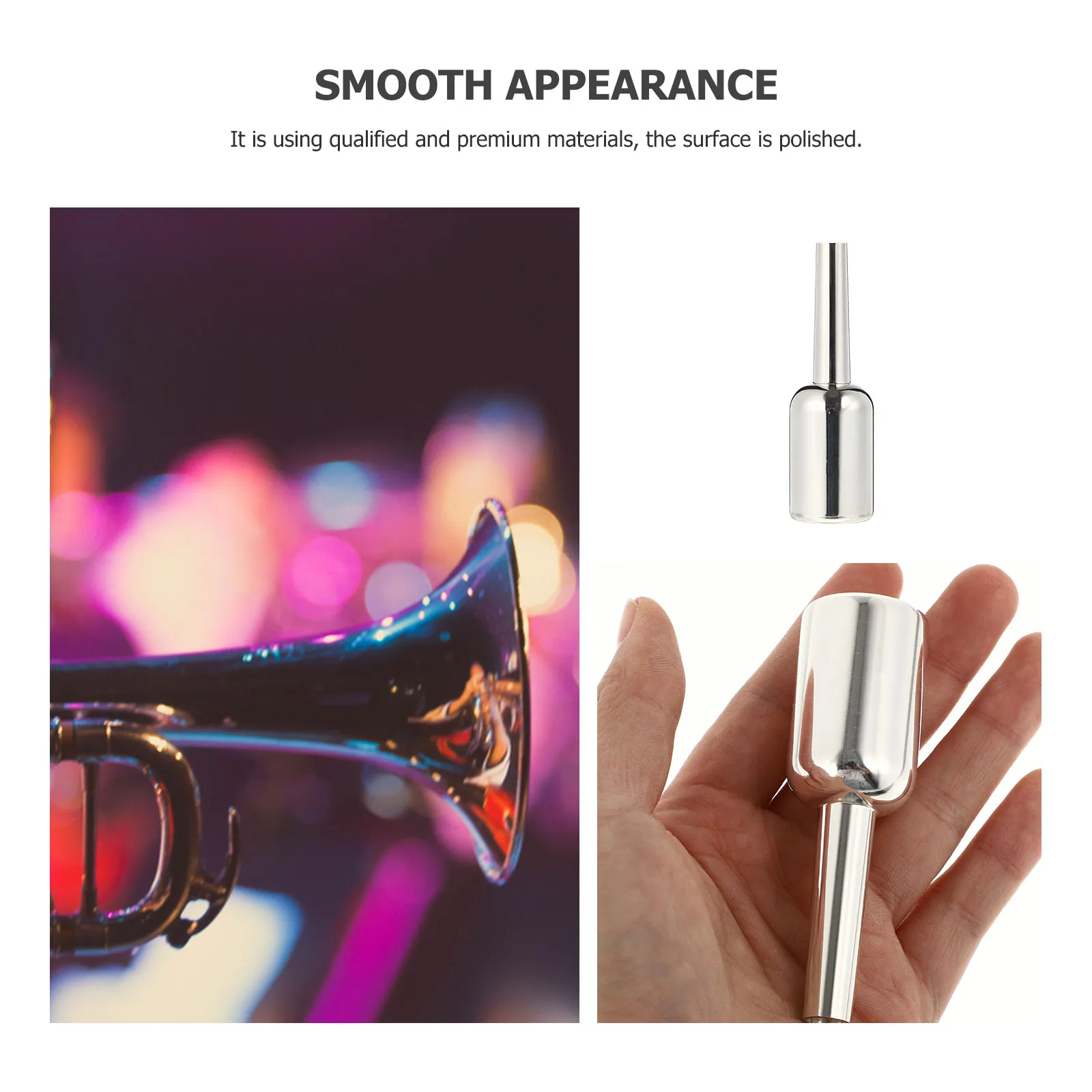 

Silver Plated Mouth Alto Mouthpiece Professional Trumpet Horn Breath Instrument Accessory Real