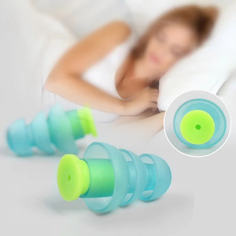 1 Pair Noise Cancelling Earplugs Silicone Hearing Protection Earplug For Learning Sleeping Working