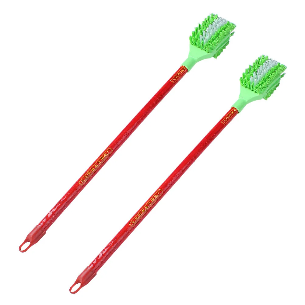 

2Pcs Bathroom Cleaning Brush Long Handle Dense Bristles Toilet Bowl Scrubber with Holder Set for Home Hotel Office Use