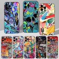 Cool Thing Graffiti Art Phone Case For iPhone 16,15,14,13,12,11 Plus,Pro Max,XS,X,XR,SE,Mini,8,7 Soft Silicone Black Cover
