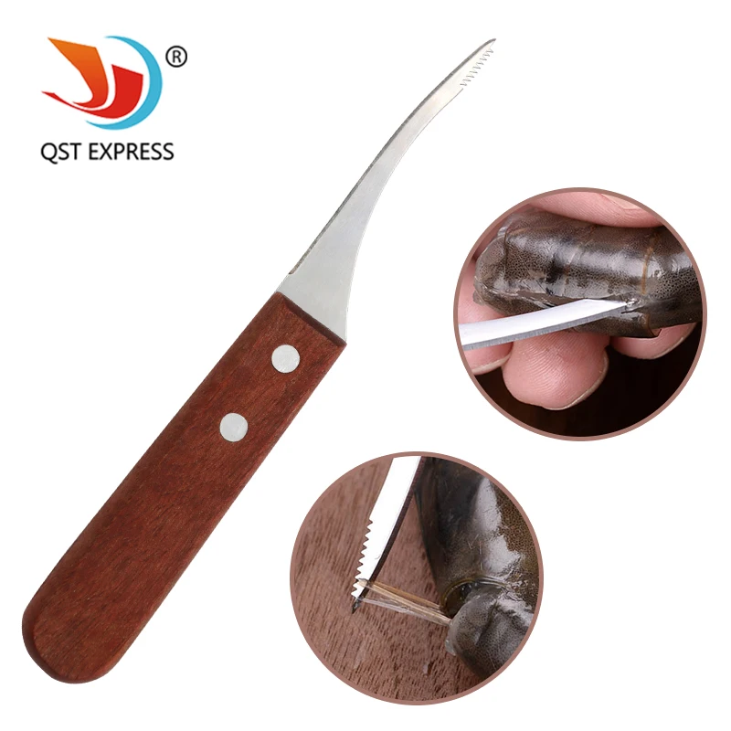 1pcs Stainless Steel Peeling Shrimp Lobster Knifes Shrimp Line Knife Practical Seafood Tools Portable Kitchen Supplies Dropship