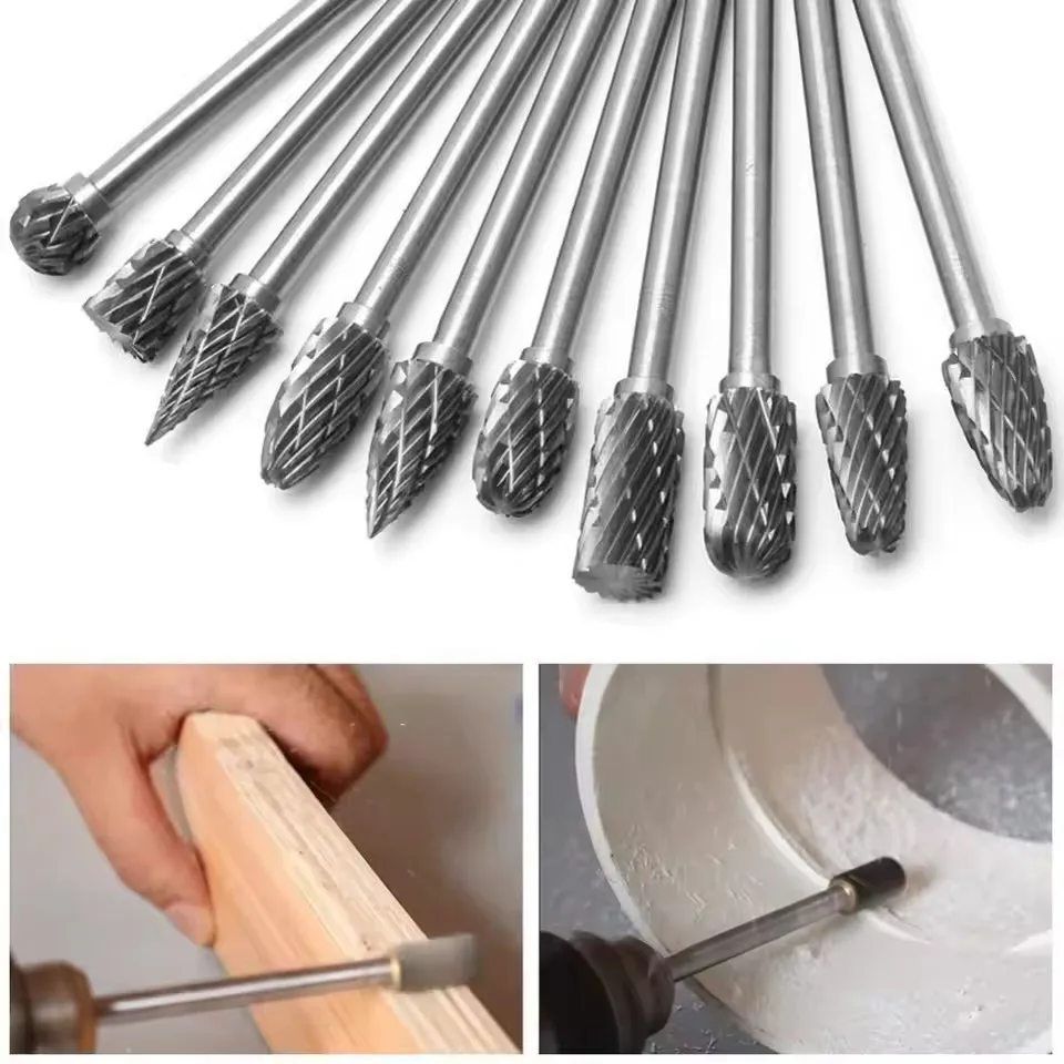3x6mm Carbide Burr Set Compatible with Dremel 1/8