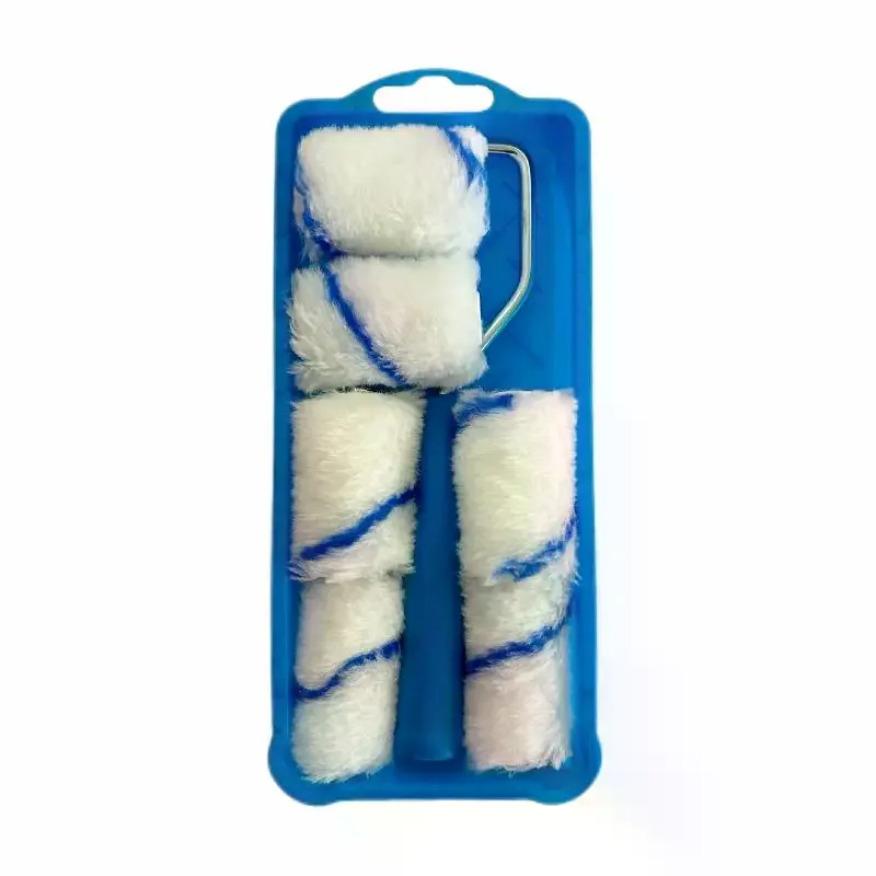 8Pcs 2Inch Smooth Finish Paint Roller Tray Lint-Free Mini Paint Roller Painting Walls High-Density Fabric Paint Rollers Set