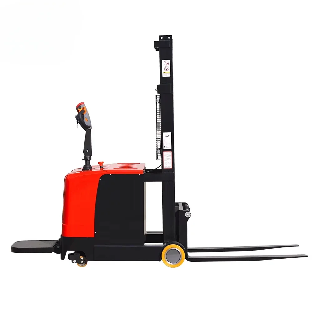 full-electrical lifter pallet truck type electric high lifter stand-on stacker with attractive quality