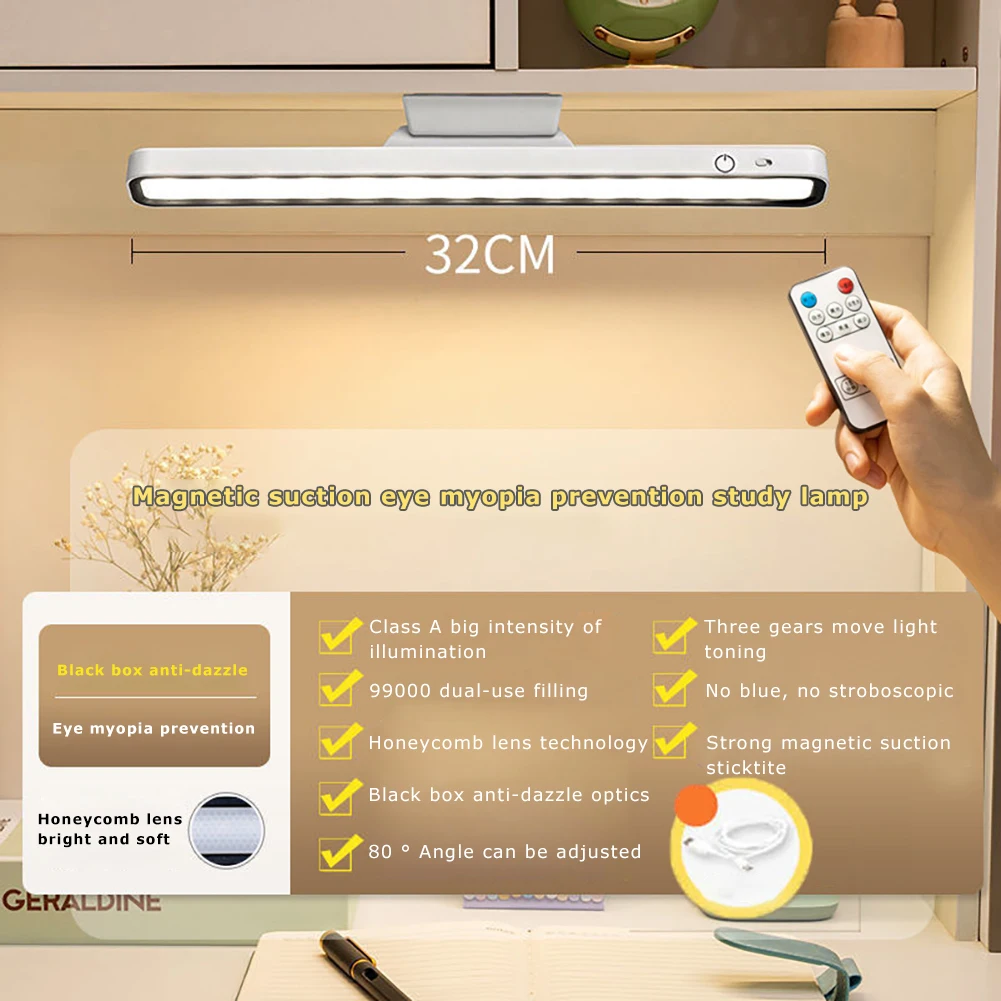 

LED Table Lamp USB Rechargeable Light Desk Lamp Stepless Dimming Hanging Magnetic Bedroom Night Lamp Reading Table Lamps