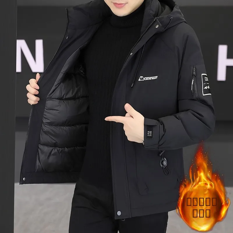 

Осенне-зимняя утепленная мужская хлопковая куртка с капюшоном, высококачественная, модная, большого размера, теплая ветровка, Cleanfit, длинный рукав