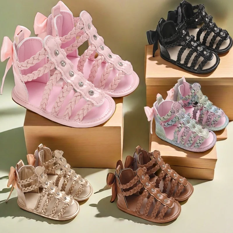 

Baby Girl Sandals Summer Baby Wedding Dress Flat Shoes Newborn Baby Shoes Children's Garden Shoes First Walkers Walking Shoes