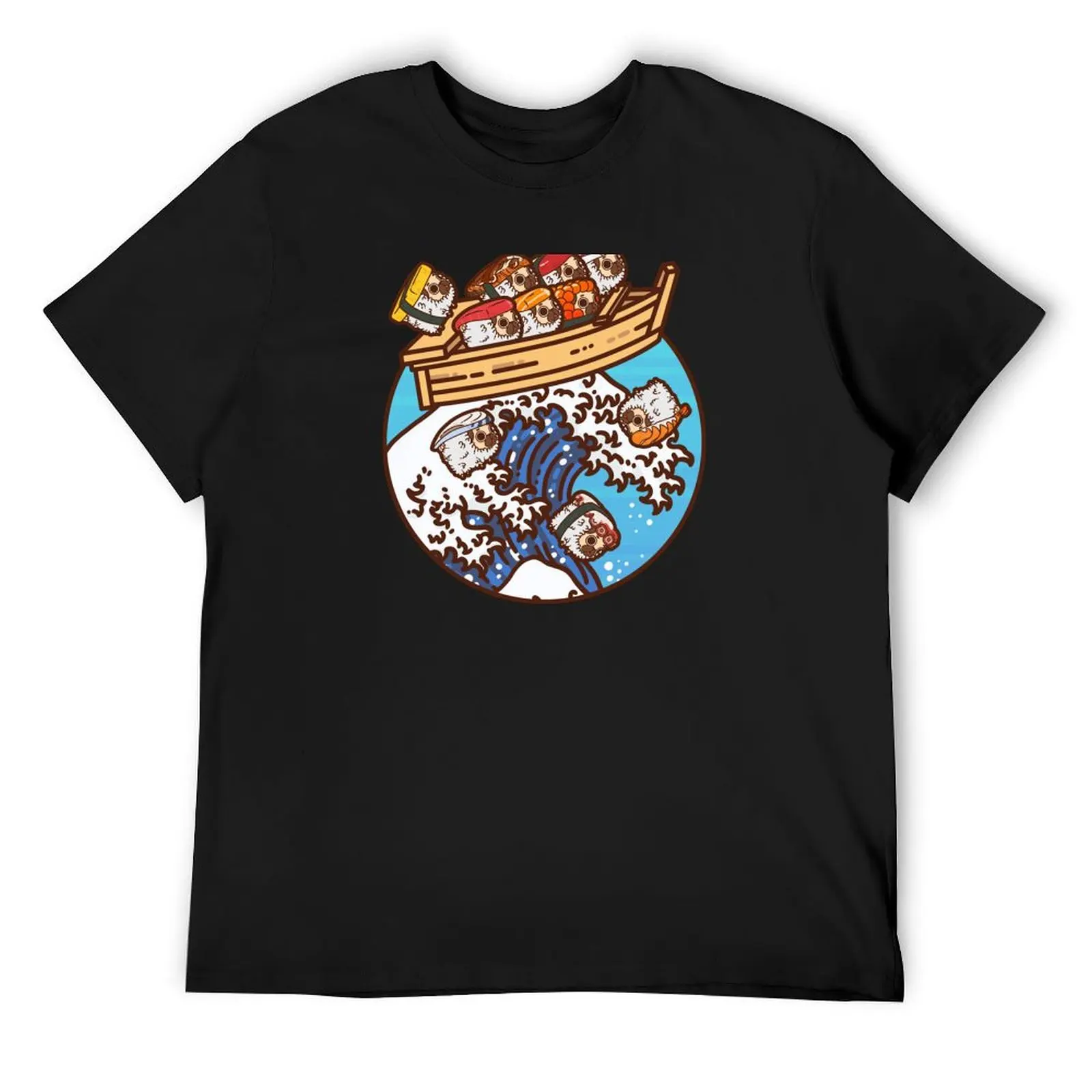 Sushi Puglie and the Great Wave T-Shirt tees plain mens tall t shirts