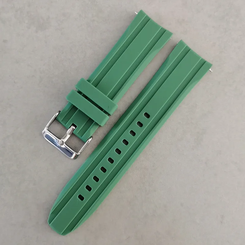 Thicken Curve End Silicone Rubber Watch Band 20mm 22mm Waterproof Quick Release Strap Bracelet for Citizen Casio EFR-303 ECB900