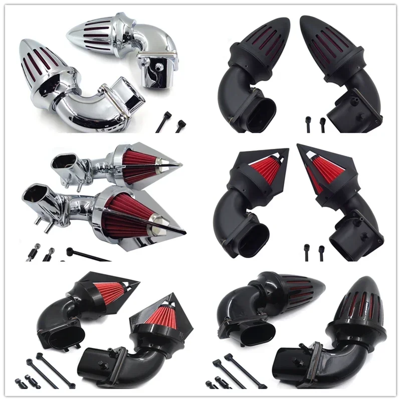 

Chrome Dual Spike Air Cleaner Red Filter Kit Intake For Suzuki Boulevard M109R Aftermarket Motorcycle Parts Billet Aluminum