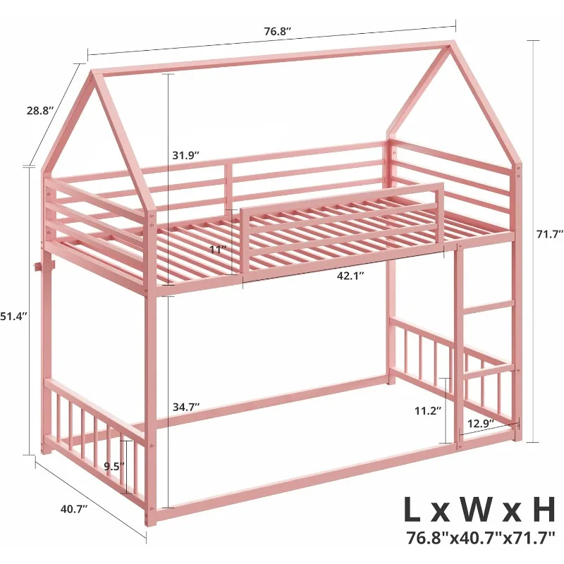 Pink House Bunk Bed 2