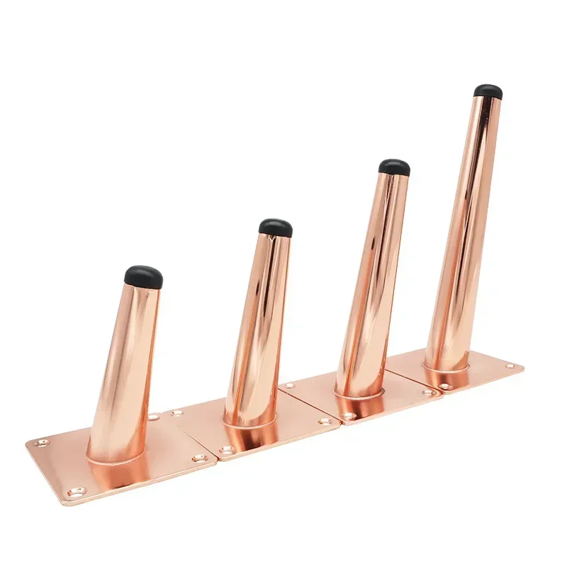 4Pcs Luxury Rose Gold Legs Furniture Metal Sofa TV Cabinet Feet Bathroom Cabinet Bed Support Legs Coffee Table Replacement Legs