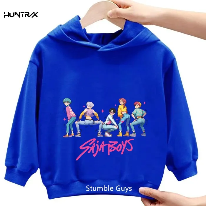 

Fashion Kpop Korean-style Kids Hooded Sweatshirt With Cool Cartoon Anime Prints, Unisex 3-14Y Comfortable Trendy For Daily Use​