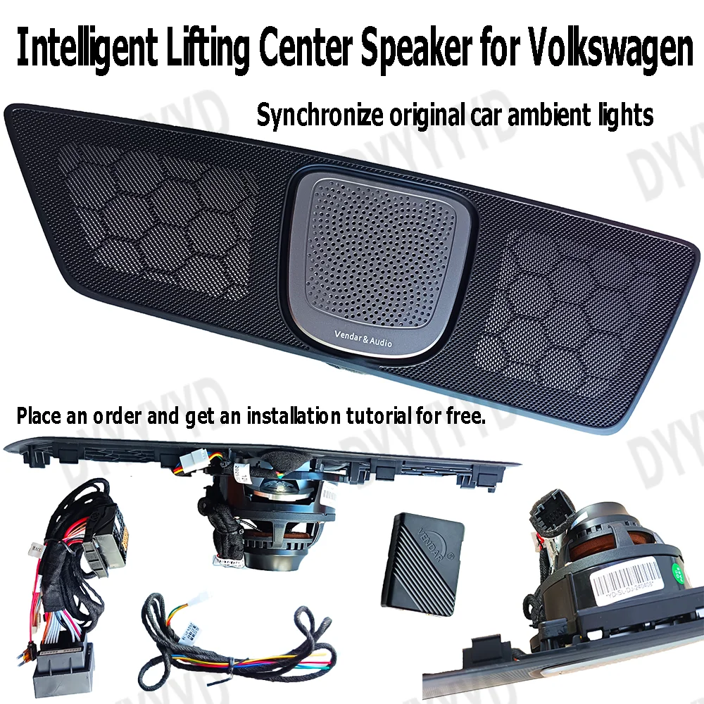 VW 폭스 바겐 MagotanCC Tiguan Tayron 트위터 자동차 오디오 LED 주변 조명 키트 용 자동 센터 대시 보드 리프팅 스피커