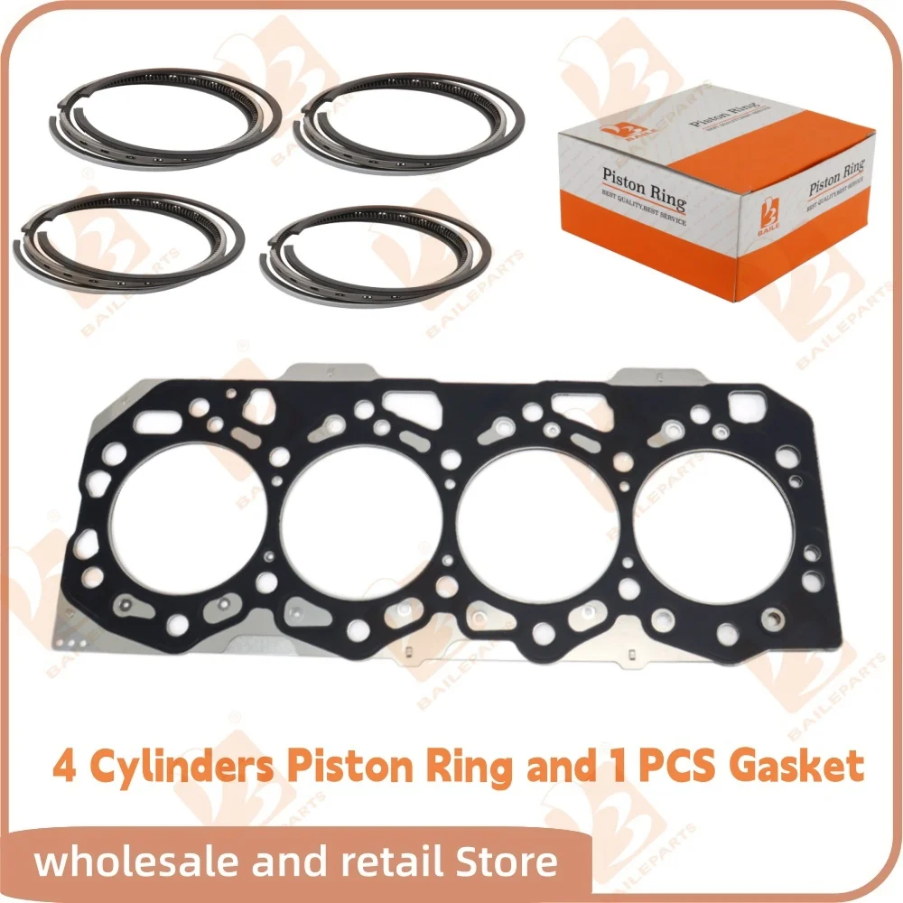 

For Isuzu 4JK1 Cylinder Head Gasket Diesel Engine 4 Cylinders Piston Ring 95.4*2HK+1.5+3mm Diesel Engine Parts