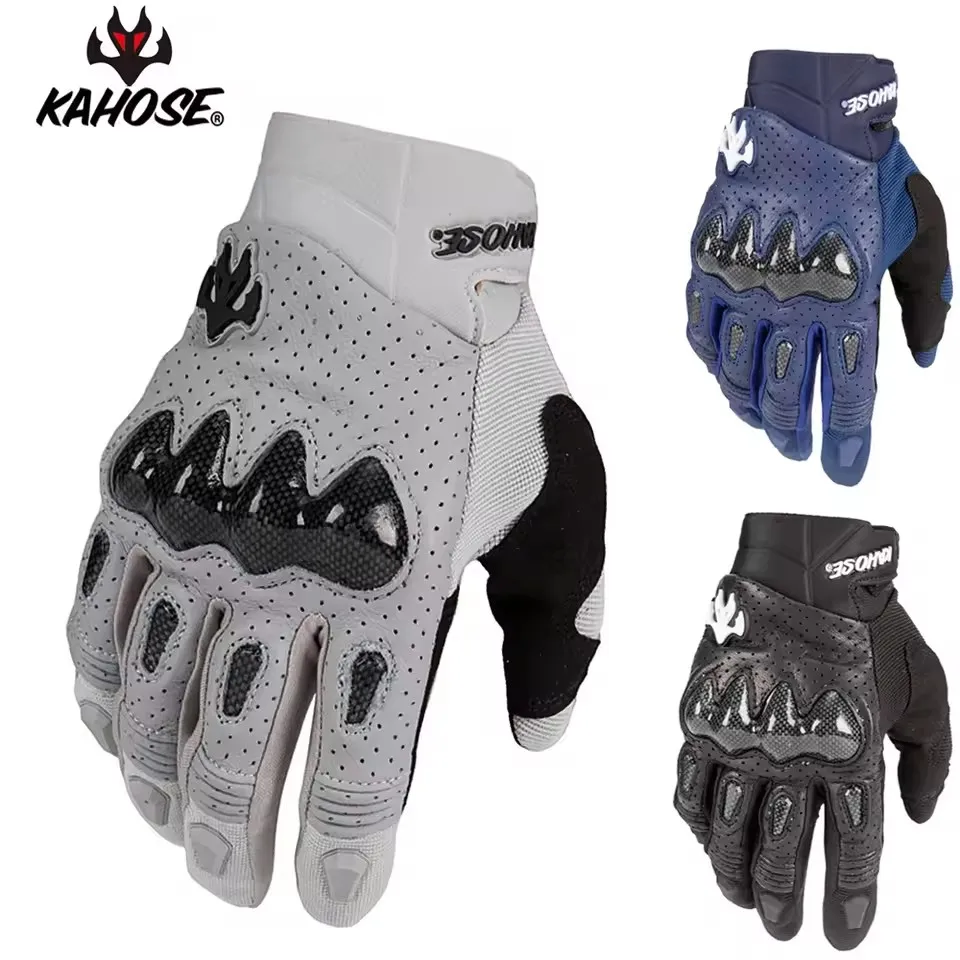 

2025 Men's Genuine Sheepskin Leather Motorcycle Gloves Motocross Motorbike Biker Racing Motor Riding Moto Rider Gloves