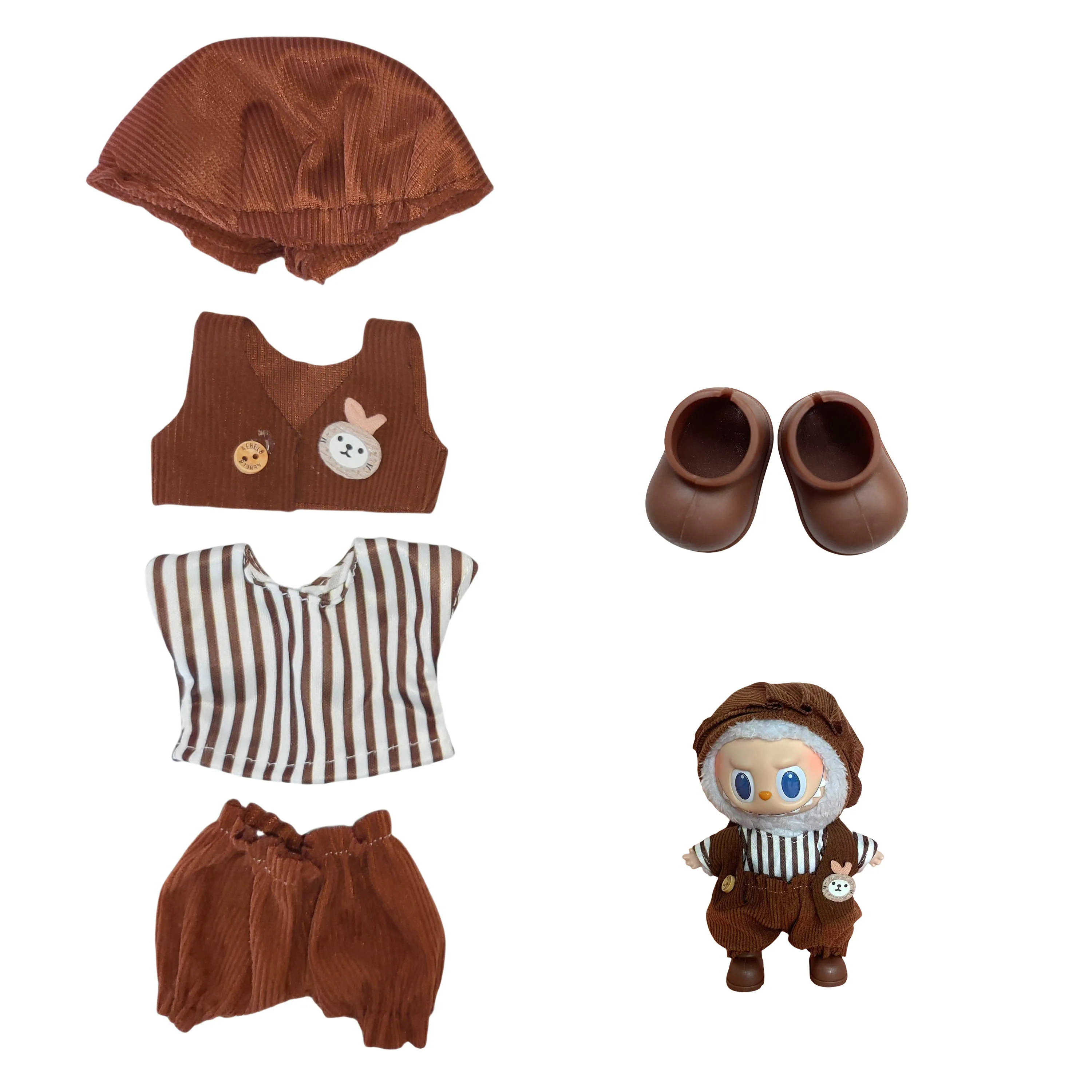 Для 17 см Labubu Idol V1 V2 модная мини-кукла, одежда, аксессуары, стильная одежда, спортивный костюм для отдыха, одежда в подарок