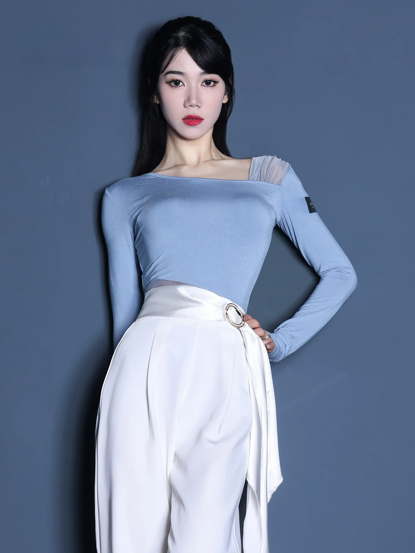 

Женская одежда для латиноамериканских танцев с длинными рукавами, тренировочная одежда для квадратных танцев, прочная, дышащая, быстросохнущая, SY293