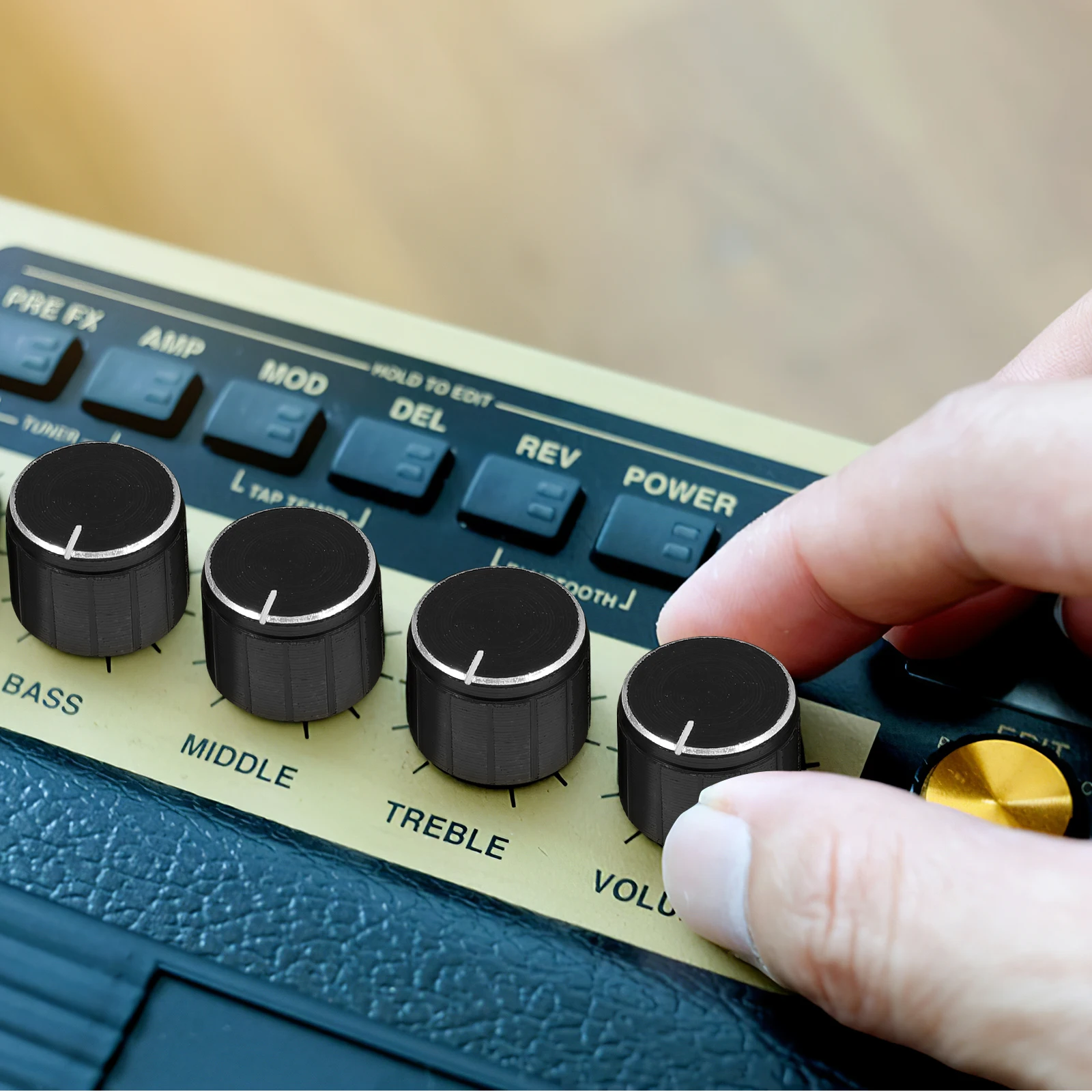

10 Pcs Knob Bass Guitar Volume Knobs Universal Controller Aluminum Alloy Caps for Electric Potentiometer