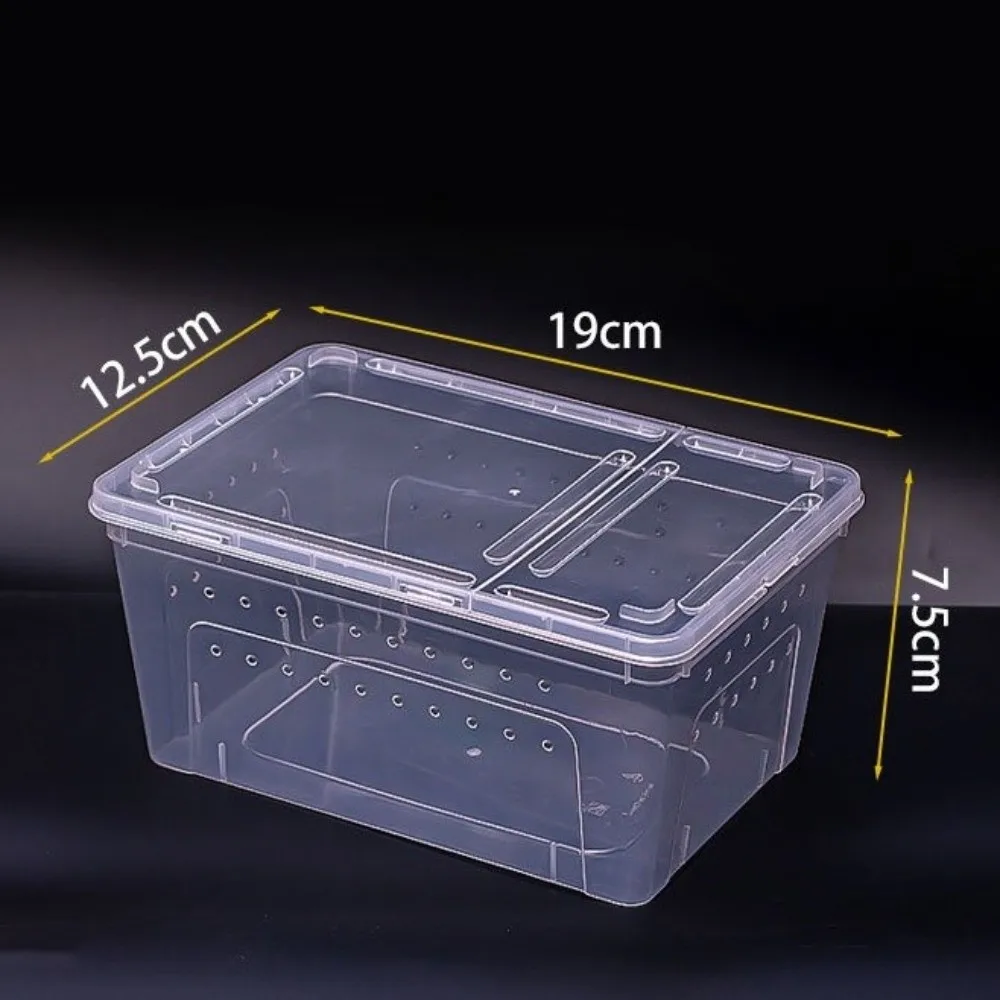 Transparent Reptile Breeding Box Ventilated Stackable Turtle Transport Container Clear View Escape-Proof Animal Habitat Cage view 6