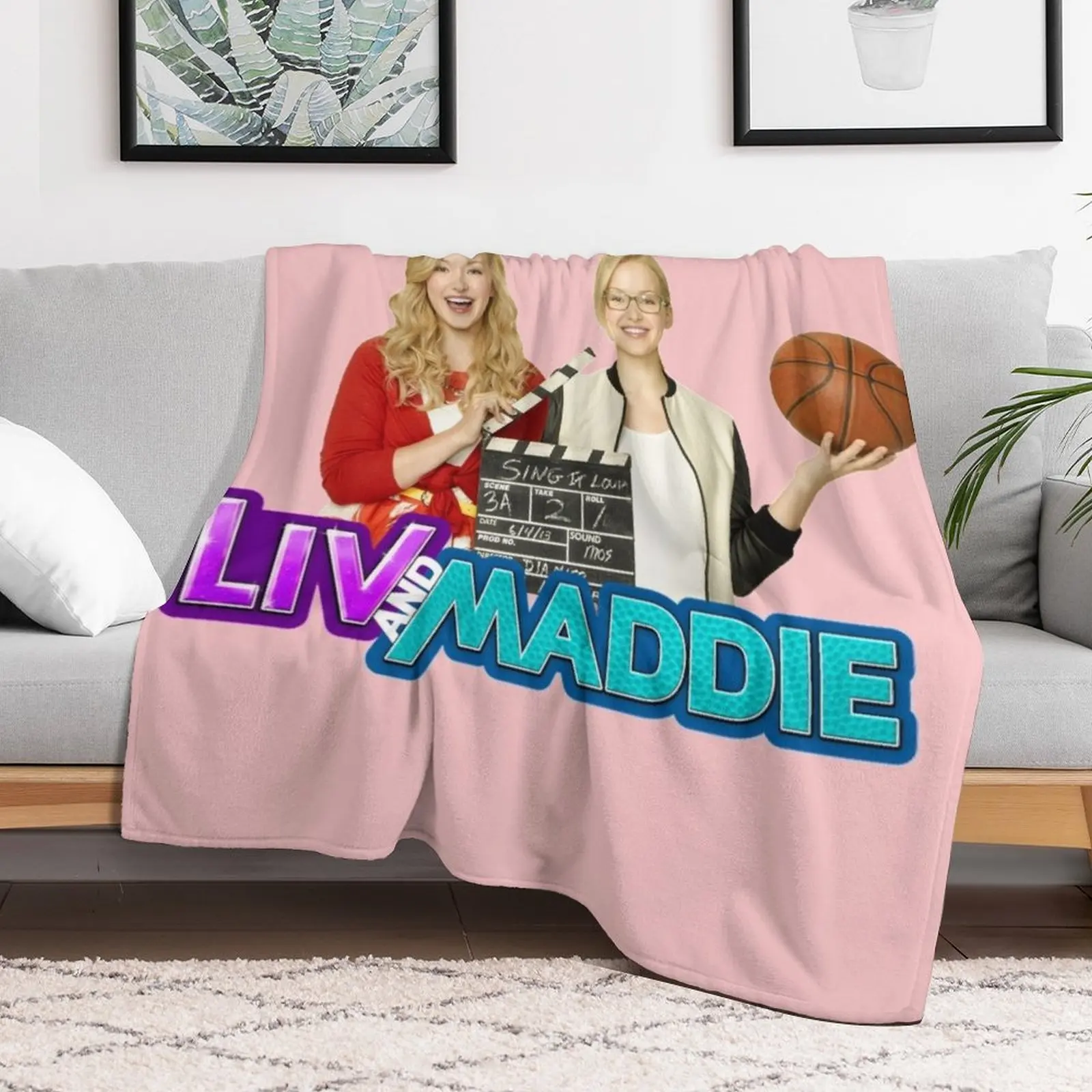 Liv and Maddie, Liv and Maddie Stickers, Liv and Maddie Kids T-Shirt Throw Blanket Bed linens Designers Soft Plaid Blankets