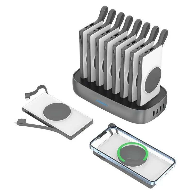 مجموعة بنك الطاقة للأعمال، بنك الطاقة المشترك للأعمال، تأجير رمز المسح المجاني، كابل قائم بقدرة 10,000 مللي أمبير في الساعة، شحن سريع لاسلكي