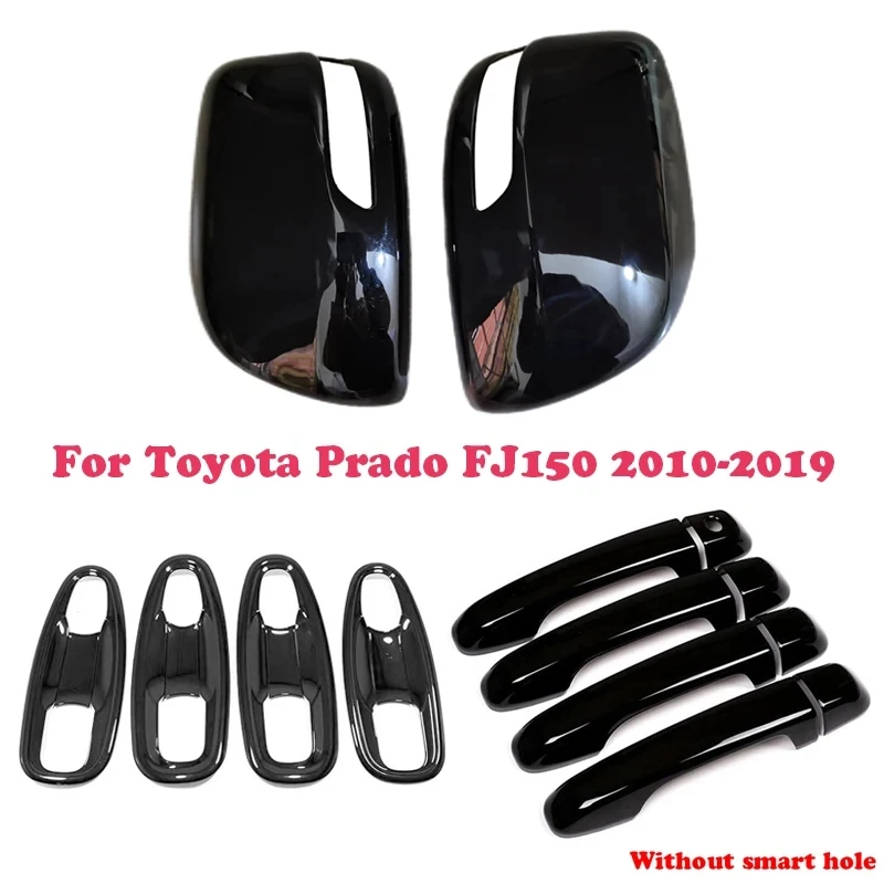 

Door Mirror Cover Handle Bowl Trims For Toyota Land Cruiser Prado LC 150 FJ150 2010-2019 Black Color ABS Car Styling Accessories