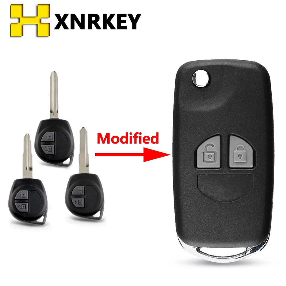 XNRKEY 2 Button Replacement Flip Remote Key Shell for Suzuki Swift Grage Vitara Alto SX4 Igins JIMNY Modified Car Key Case