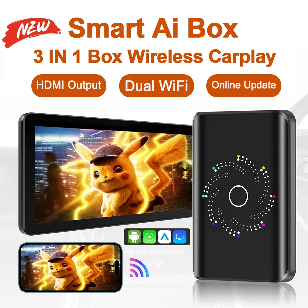 Android 14 CarPlay AI Box Wireless Carplay Android Auto Adapter OEM Smart TV BOX For Netflix YouTube Car Accessories