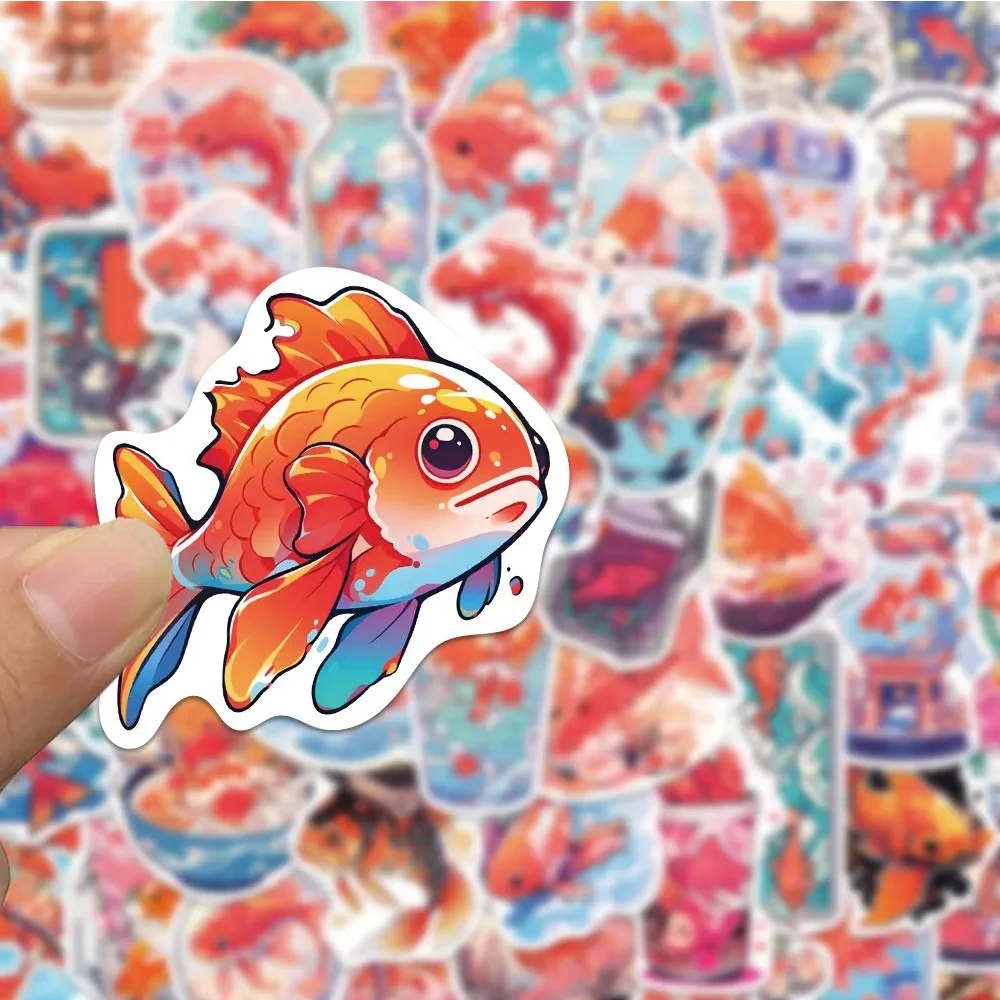 10/30/50pcs Good Luck Koi Carp Stickers Kawaii Fish Cartoon Sticker Decals for Laptop Phone Notebook Car Waterproof Kid Toy Gift