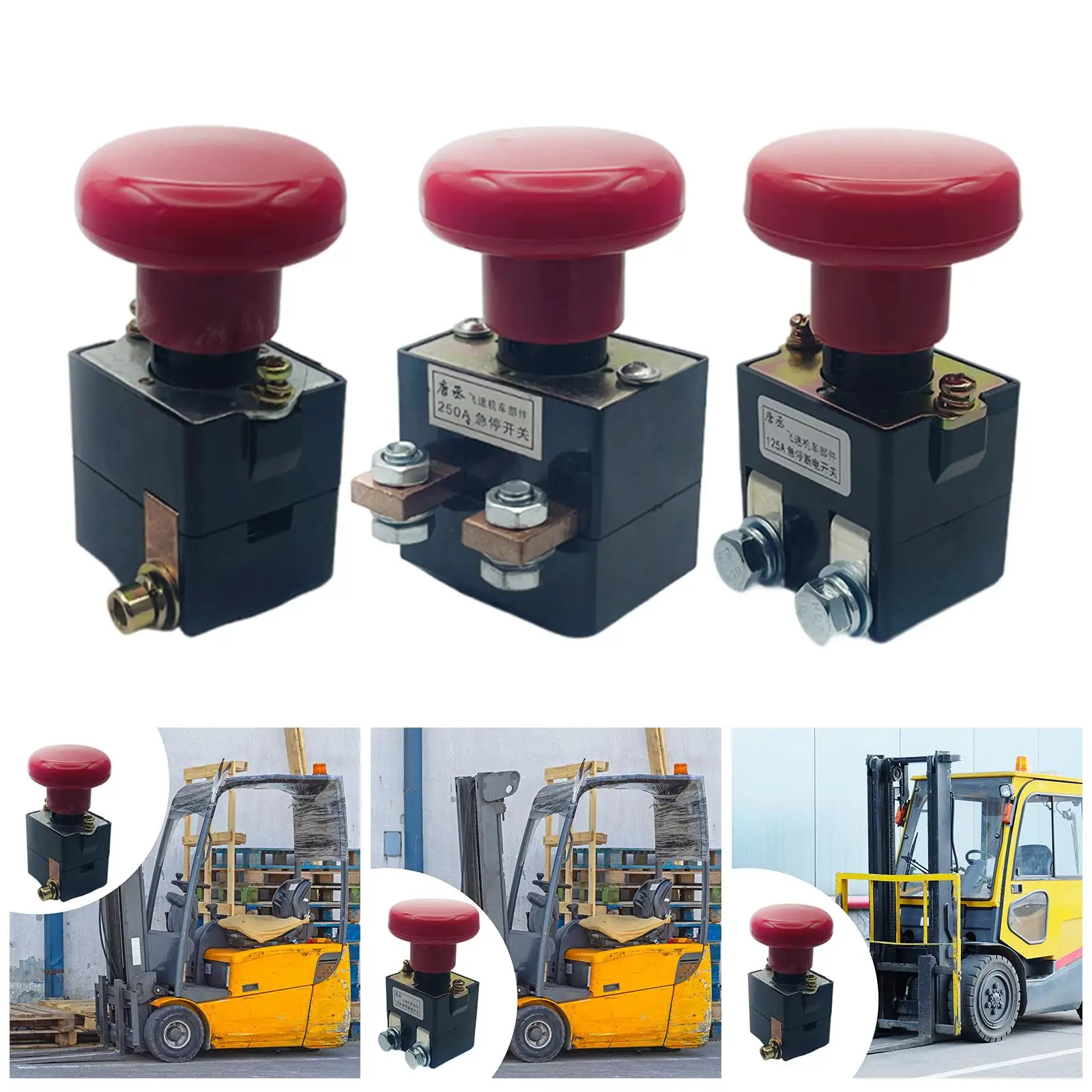 

Emergency Stop Swicth Power Cutoff Replacement E Stop Switch for Electric Forklift Pallet Car Repair Part Easy Installation