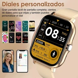 Full Touch Screen Smart Watch para homens e mulheres, Relógios de Fitness Esportivo, Chamadas Bluetooth, Smartwatch Digital, Relógio de pulso, 2024