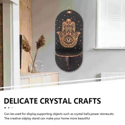 Wooden Hand of Fatima and Devil's Eye Hanging Piece Durable for Object Storage Home Living Room Wall Hanging Decoration