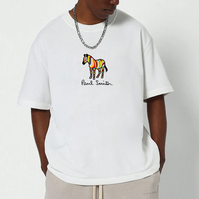 تي شيرت رجالي P-Pauls S-Smiths الصيف ملابس الشارع كبيرة الحجم شبه التجزئة تي شيرت هدية جديدة Y2k ملابس للرجال خمر