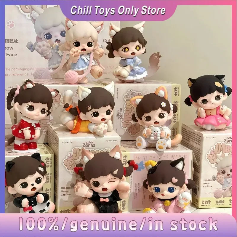 

Genuine TNT Zoraa Meow Cat Face Club Series Blind Box Collectible Figure Desk Decor Kawaii Toys Anime Gift For Boys Girls Fans