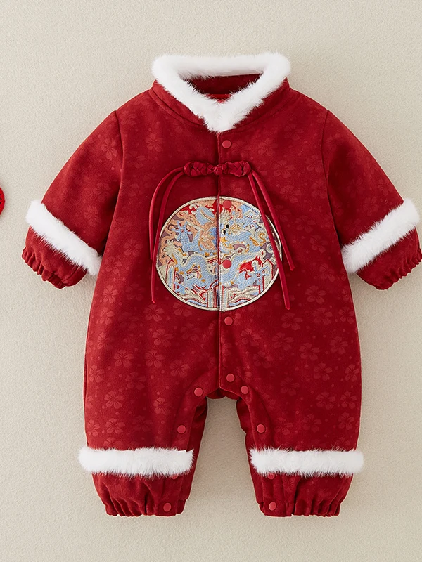 

Новогодние красные длинные брюки с высокой талией на подкладке для малышей Rer Fce, полиэфирное волокно, зимний сезон, китайское производство