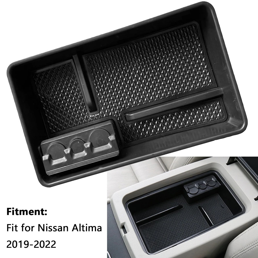 

For Nissan Altima L34 2019 2020 2021 Central Armrest Storage Box Center Console Flocking Organizer Containers Tray Accessories