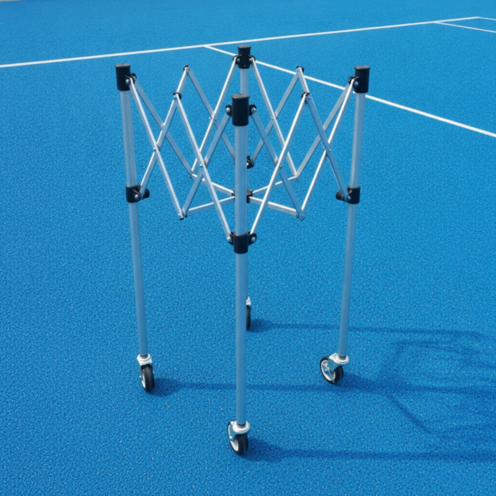 Tennis Ball Cart Frame Heavy-Duty Foldable Cart Frame with Wheels Tennis Ball Carrier Sturdy Rust-Resistant for Coaches