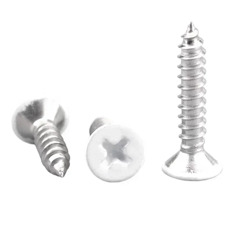 304 Stainless Steel Cap Wood White  Metal Round Self Tapping Scre Pan Cabinet Screws with Paint Self-tapping Machine Shcs  Head