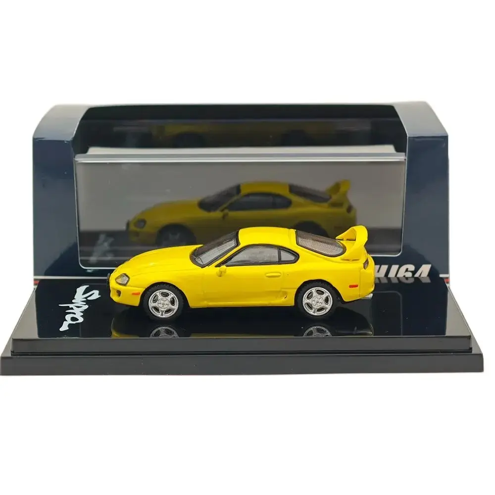 1/64 Hobby Japan For SUPRA RZ JZA80 with Active Spoiler Parts Yellow HJ642042Y Diecast Models Car Collection Auto Toys Gift