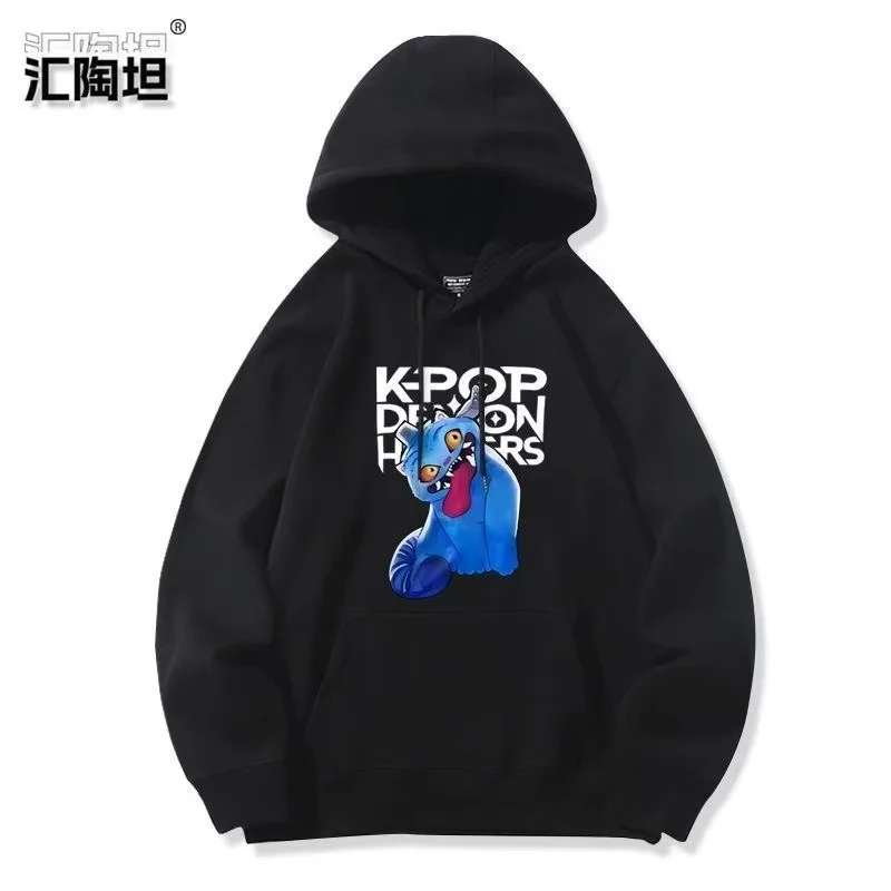 

2025 Cartoon Kpop Demon Hunters Graphic Hoodie Long Sleeve Cotton Casual Loose Sweatshirts Men Womne Street Fashion Pullover