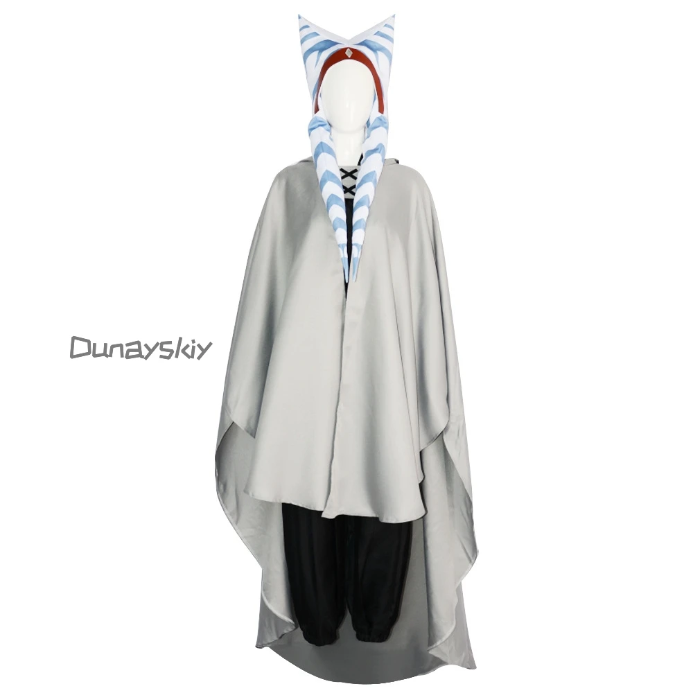 Ahsoka Tano 코스프레 아나킨 공주 유니폼 코트 망토 세트 Ahsoka 복장 할로윈 파티 Cos For Woman Costume