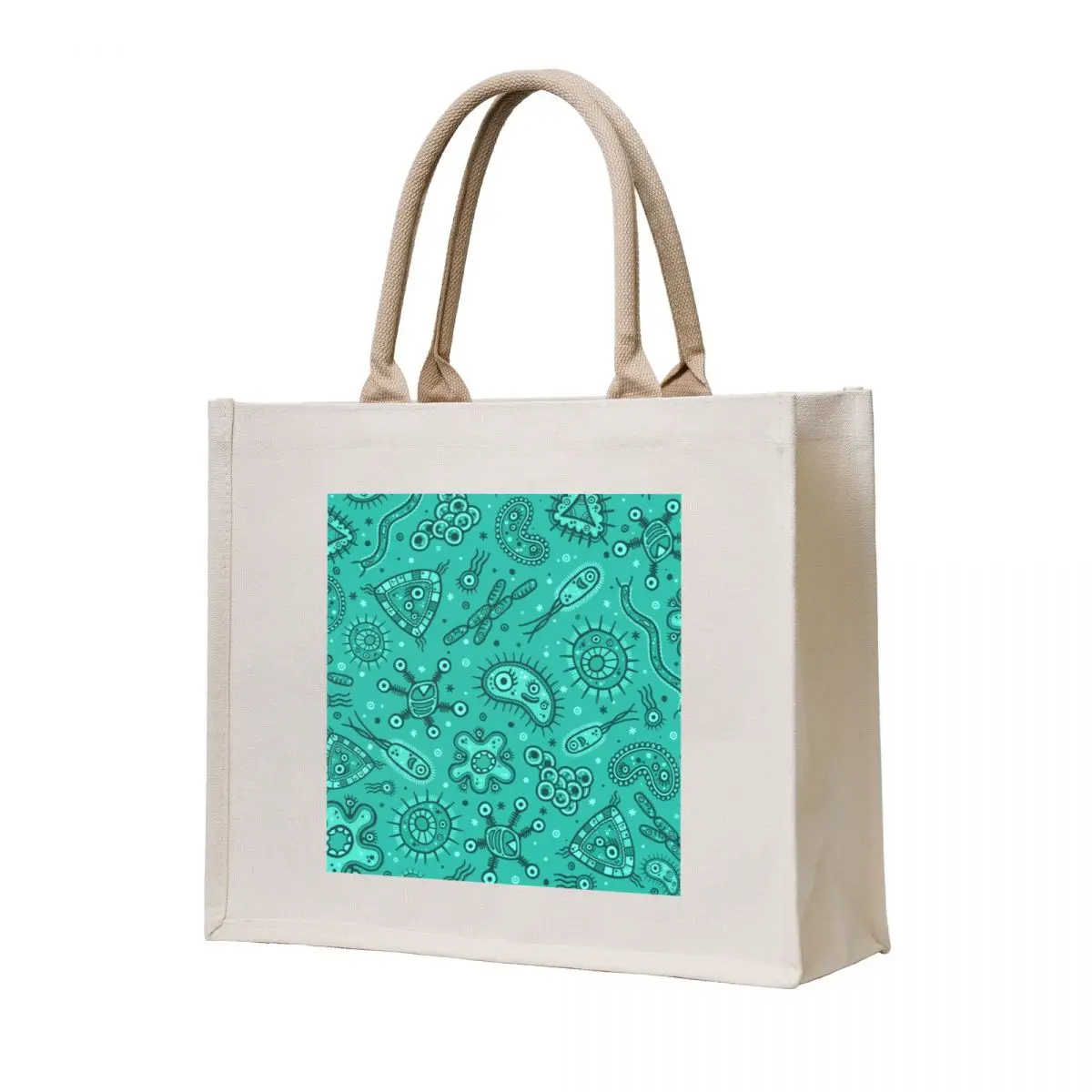 

Cartoon Microbes - Green Tote Bag tote bag women Big bag women canvas tote