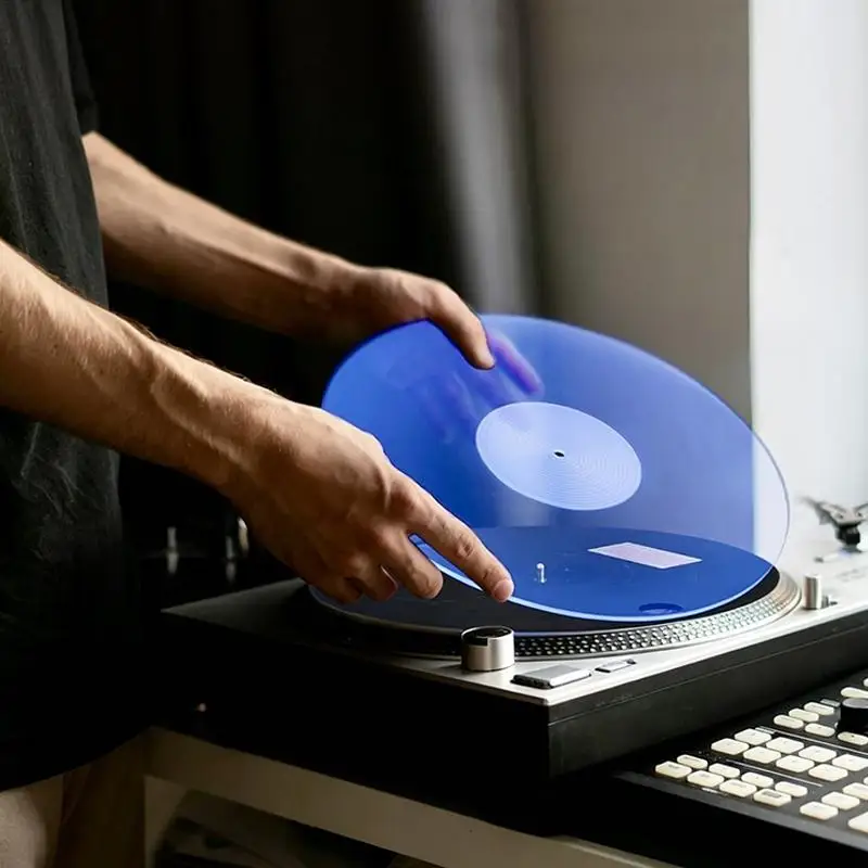 30cm Acrylic Turntable Slip Mat Reduce Static Dust Noise Replacement Record Platter Slipmat for 12 Inch LP Vinyl Record Player